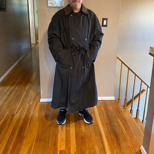 London Fog Winter Men's Belted Trench Coat W/Leather Collar